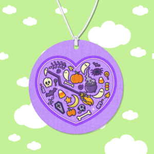 Spooky Purple Heart Air Freshener